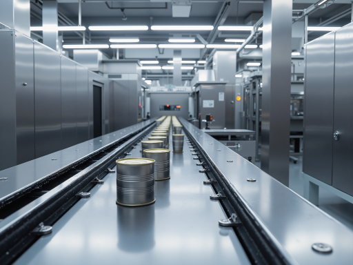 食品加工自动化生产线，包装设备运行，质量检测系统，洁净生产环境