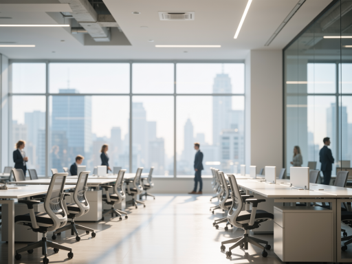 现代化办公环境，会议室讨论场景，商务人士工作状态，简洁明亮室内设计