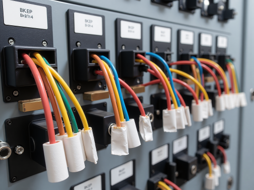 工业控制柜内部结构，电路板组件，接线端子，电气元件排列整齐